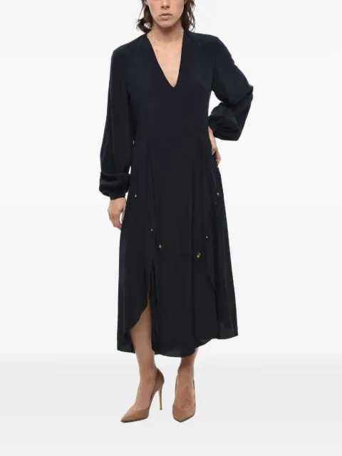 Stella McCartney maxi silk crepe-de-chine dress with long sleeves Black 6A0045SY2064101