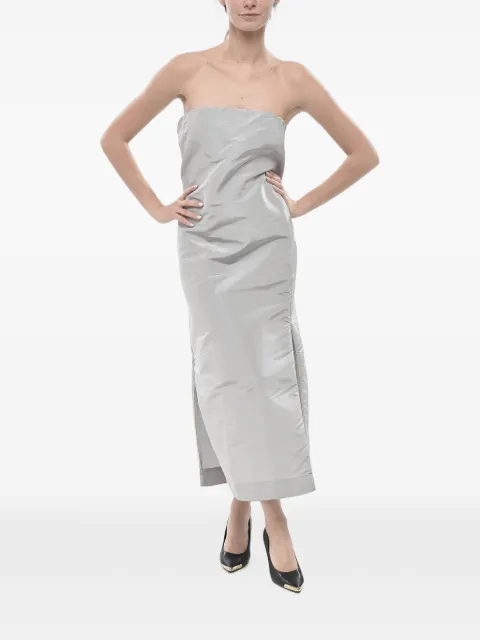 SUPER BLOND silk-organza strapless midi dress Grey DRESSBGRIGIOCHIARO