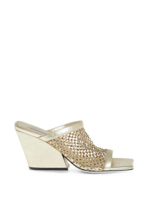 Stella McCartney rhinestone-embellished mesh sandals Gold 810073E000378053
