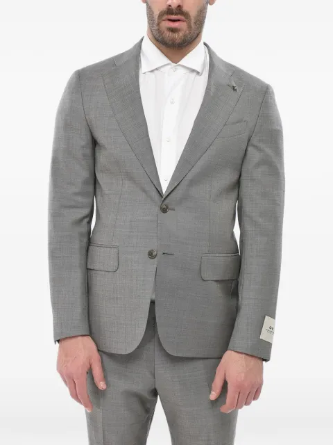 Corneliani single-breasted flap-pocket suit Grey 947Z639467386