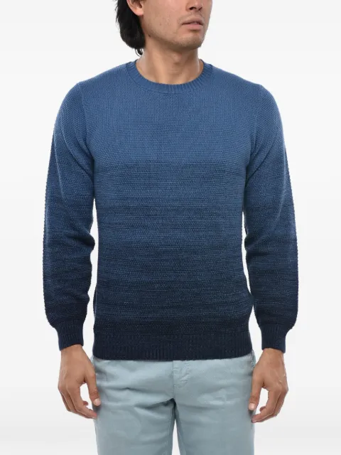 Corneliani ombré-effect crew-neck sweater Blue 91M5093125134006