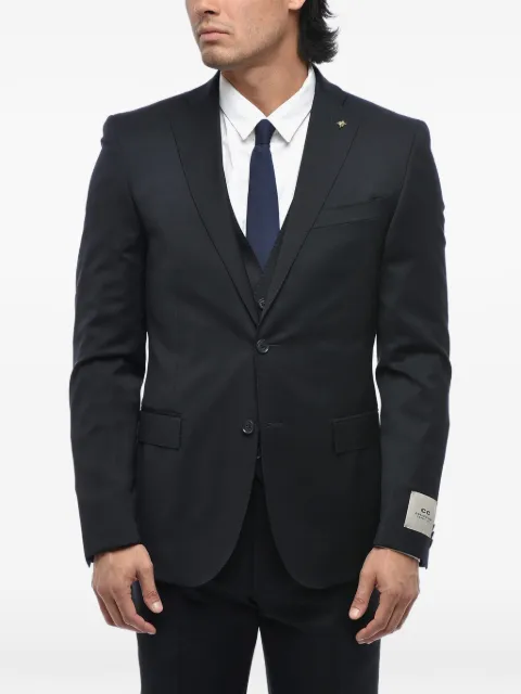 Corneliani notch-lapel three-piece suit Blue 278R292768303001