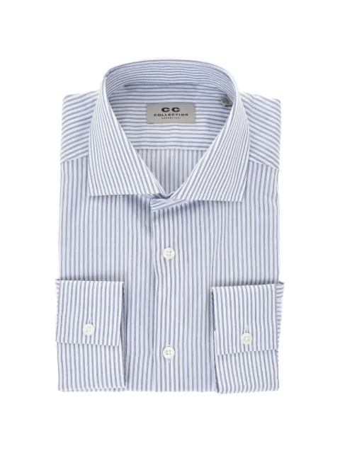 Corneliani awning-stripe french-collar shirt White 91P1003111245001