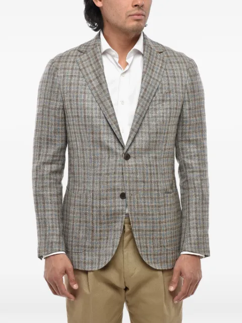 Corneliani Gate gingham-pattern blazer Neutrals 91XY813116223032
