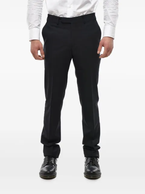 Corneliani pressed-crease virgin wool trousers Blue 875Z701168414001