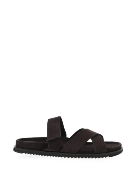 Corneliani criss-cross suede sandals Brown 93TM859320940030