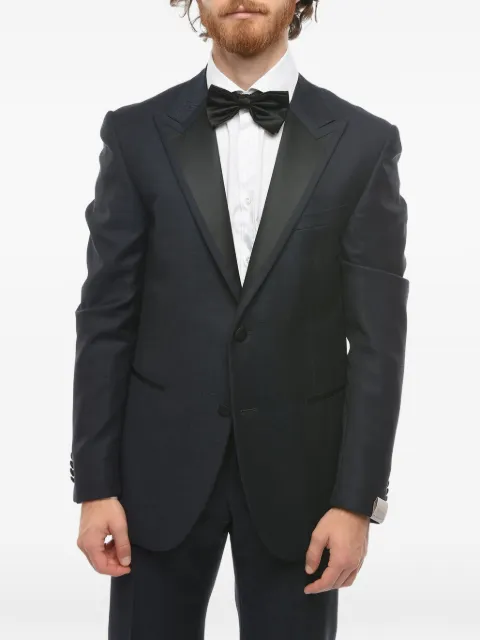 Corneliani satin peak-lapel suit Blue 8370799117112003