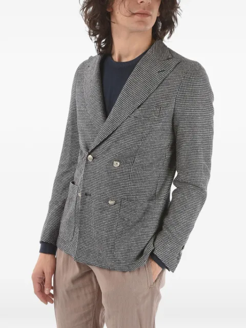 Corneliani double-breasted linen jacket Blue 85X5E00120122001