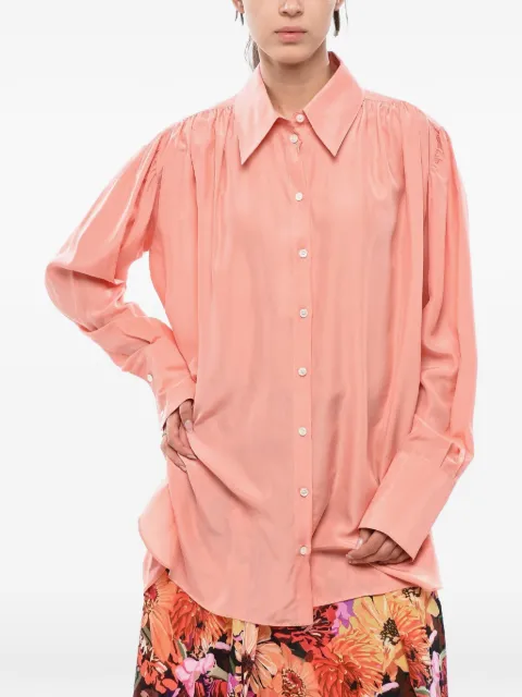 Stella McCartney Leona gathered-shoulder shirt Pink 601052SOA346601