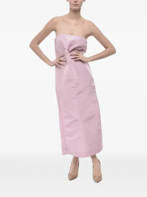 SUPER BLOND strapless side-slit maxi dress Pink DRESSBROSA