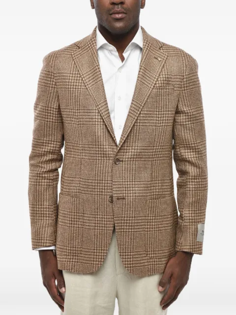 Corneliani houndstooth single-breasted blazer Neutrals 27XZ312766900035