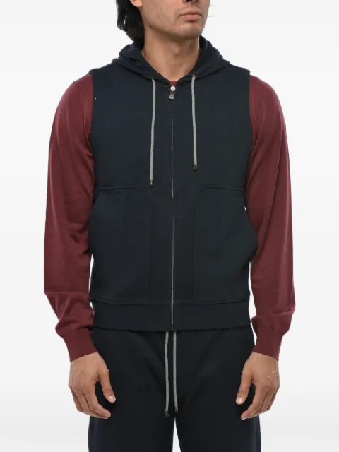Corneliani sleeveless zip-up hoodie Blue 91G5673125064001