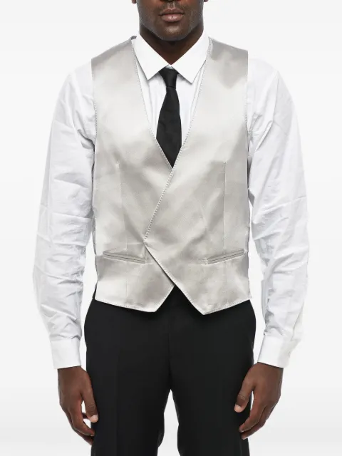Corneliani double-breasted silk waistcoat Silver 89C0862117180014