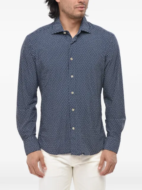 Alessandro Gherardi patterned-fabric French-collar shirt Blue TECNO574J8622