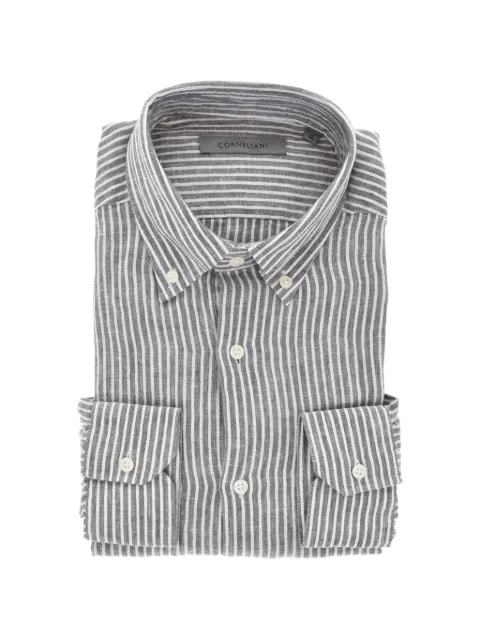 Corneliani striped button-down shirt Brown 91P08N3120255030