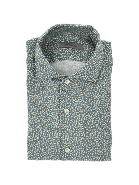 Corneliani floral-print linen shirt Green 85P1260111944050