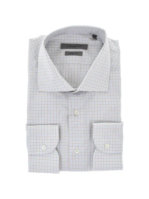 Corneliani checked French-collar shirt Neutrals 91P1003111283033