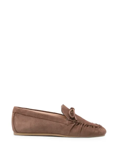 Stuart Weitzman bow-embellishment loafers Brown SM414