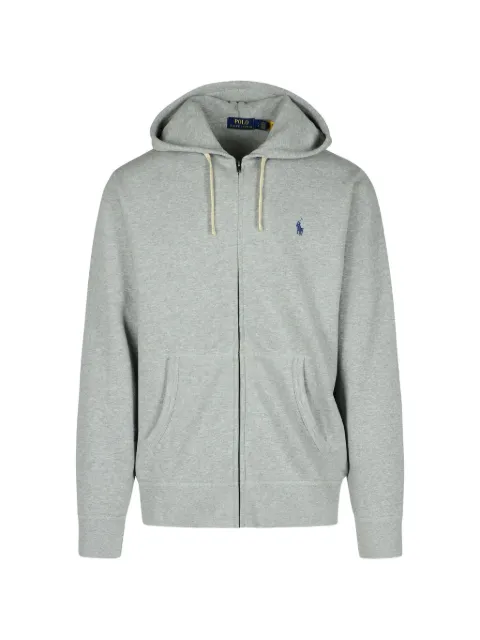 Polo Ralph Lauren logo-embroidered zip-up hoodie Grey 710813297