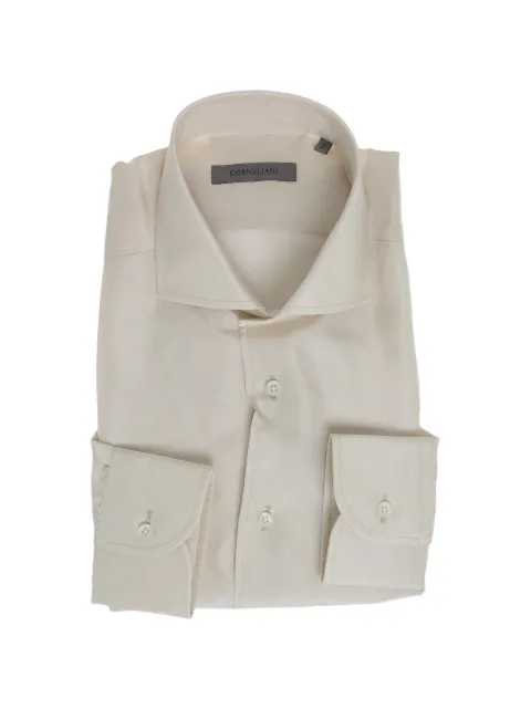 Corneliani silk French-collar shirt Neutrals 27P1022581107073