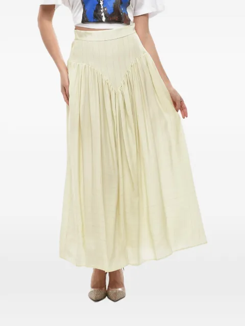 Stella McCartney striped pleated long skirt Neutrals 6300173AS3547320