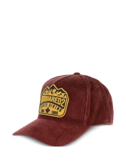 DSQUARED2 embroidered corduroy baseball cap Red S82BCM0822SJ109000014066