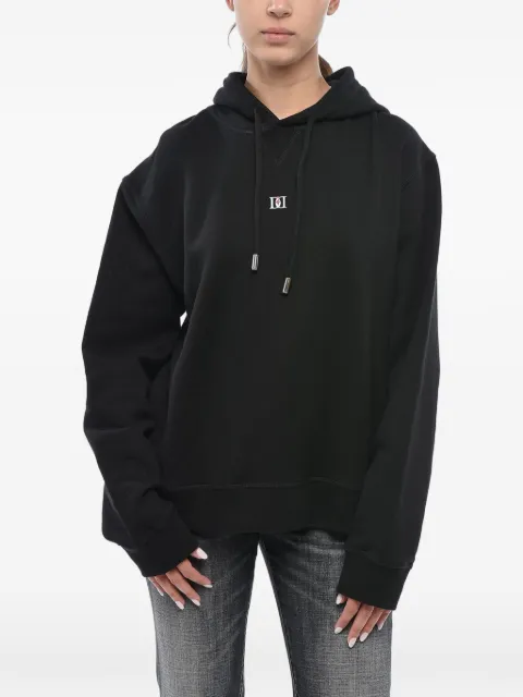 DSQUARED2 monogram-plaque drawstring hoodie Black S75GU0553S25516