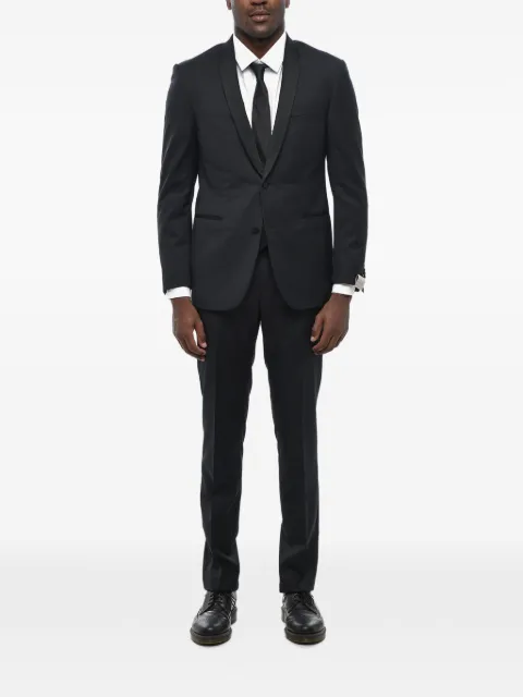 Corneliani Academy satin-lapel suit Black 8570780117256