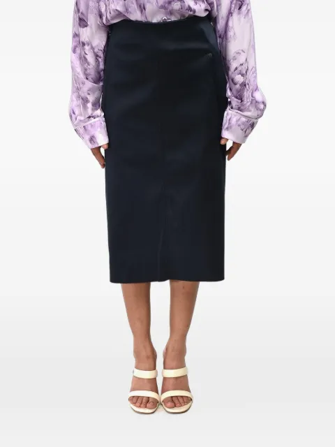 Off-White satin A-line midi skirt Blue OWCC113F20FAB0024500