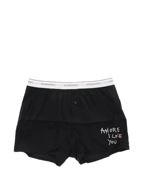 DSQUARED2 slogan-print button-front boxers Black D9LE34590ISA01