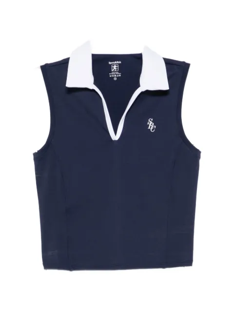 Sporty & Rich sleeveless logo-print tank top Blue TO024715302BL