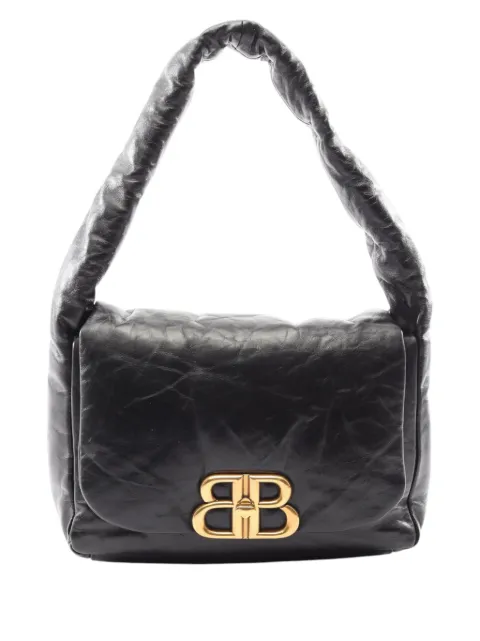 Balenciaga Pre-Owned 2023 Small Calfskin Monaco Sling shoulder bag Black HR76EBKB17D63IBS