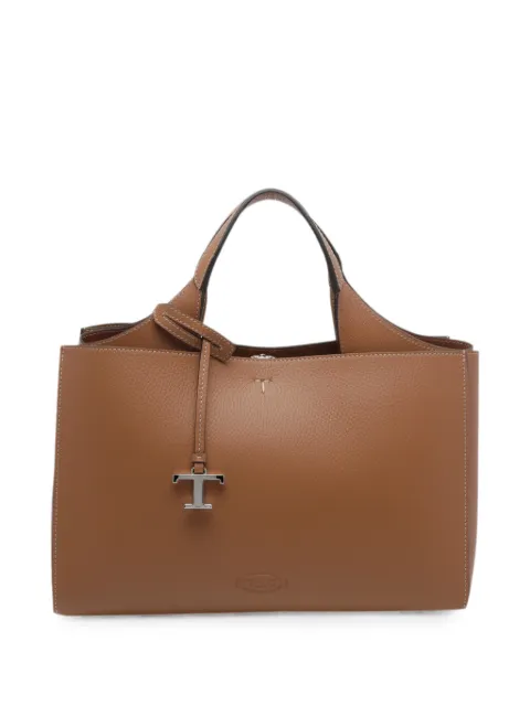 Tod's logo-charm leather tote bag Brown XBWAPAL0200QRI