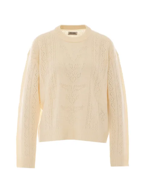 Zadig&Voltaire Markuz pointelle-knit sweater Neutrals KWSW03009