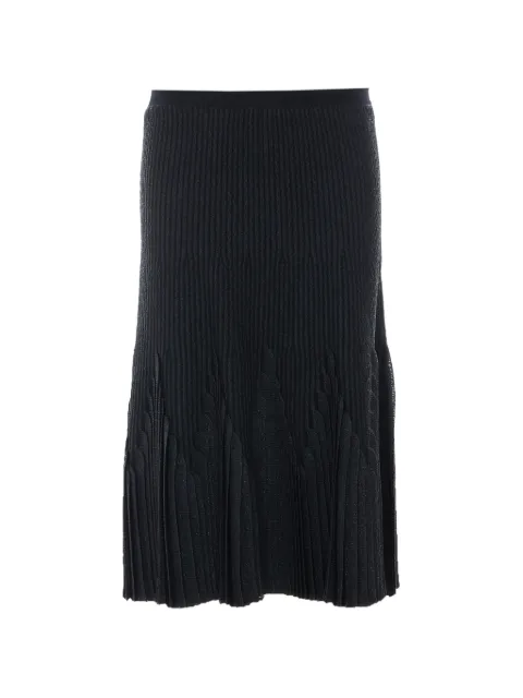 Elisabetta Franchi pleated knitted midi skirt Black GK34S66E2