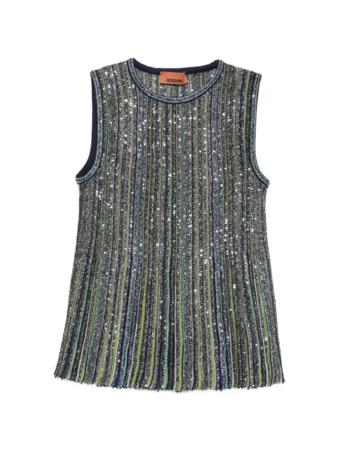 Missoni sleveless striped tank top Green DS26WK0JBK01J8
