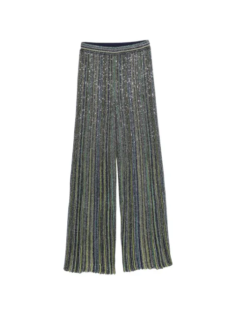 Missoni sequin-embellished striped palazzo pants Blue DS26WI0HBK01J8