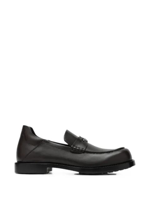 Balenciaga Comfy logo-plaque leather loafers Brown 876328WCEL1