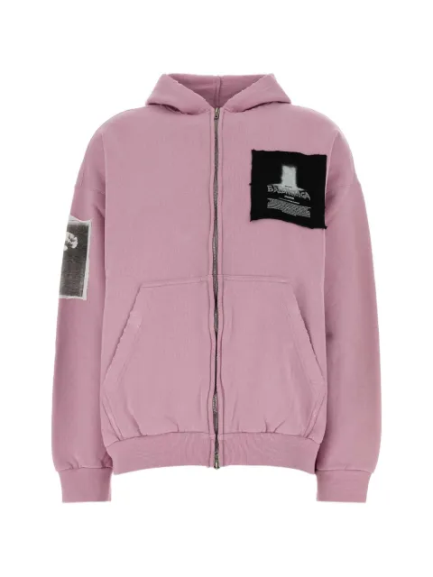 Balenciaga patch-detail zip-up hoodie Pink A0017WTUVT4