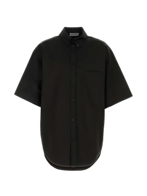 Balenciaga logo-patch oversized shirt Black A0045STSP13
