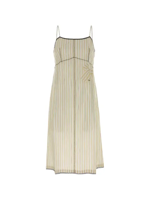 Prada striped bow-detail dress Neutrals P3S80RSOOO1ACY