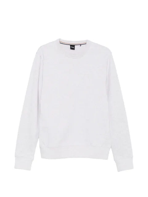 BOSS logo-embroidered cotton sweater Grey 50546387