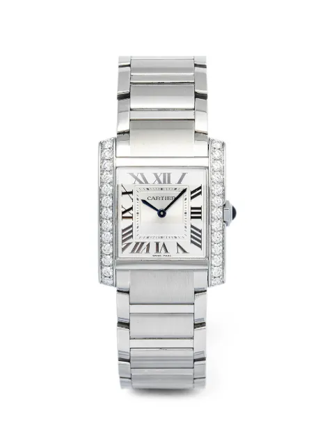 Cartier Tank Française 28mm diamond watch Silver W4TA0021