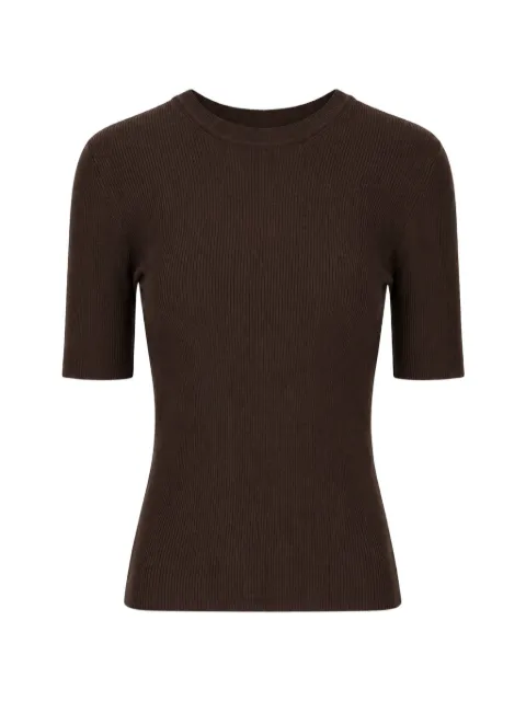 P.A.R.O.S.H. ribbed-knit short-sleeve T-shirt Brown D510795LONG