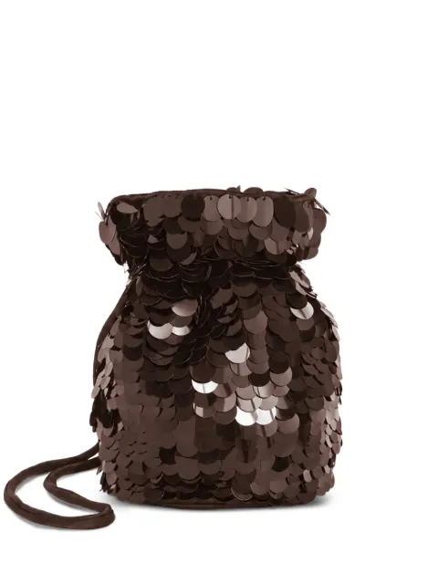 P.A.R.O.S.H. sequin-embellished bucket bag Brown D050706GIPSYBAG