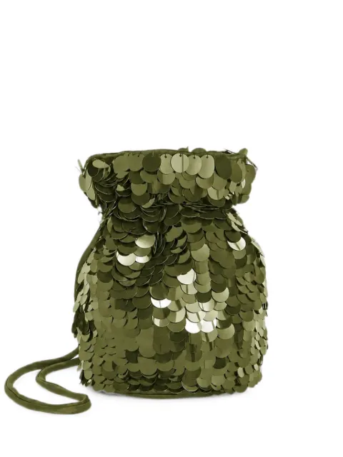 P.A.R.O.S.H. sequin-embellished bucket bag Green D050706GIPSYBAG