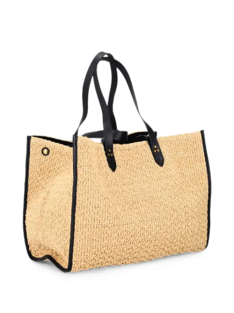 Jérôme Dreyfuss large Leon leather-trim tote bag Neutrals 48LEONLRAPH