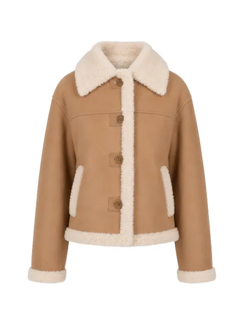 P.A.R.O.S.H. Montana shearling-trim jacket Neutrals D470088MONTANA