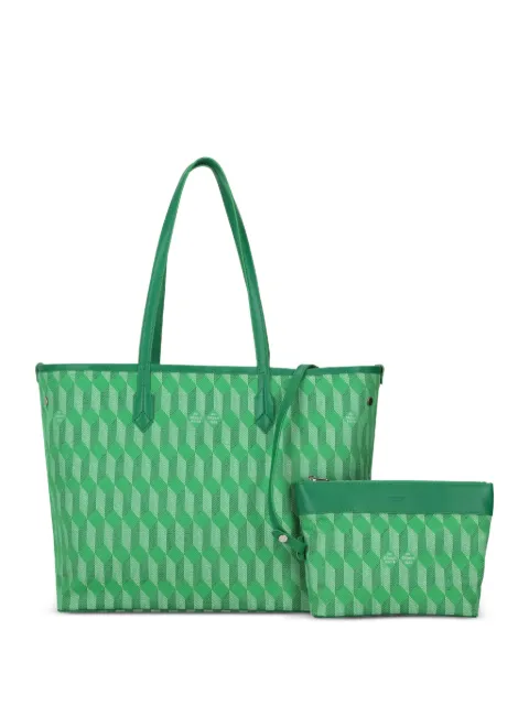 Au Départ geometric-pattern jacquard tote bag Green BWTT005