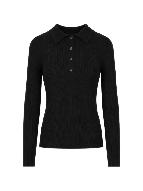 P.A.R.O.S.H. ribbed-knit polo top Black D540508LONG